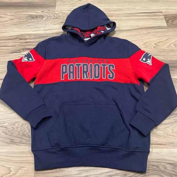 NFL Team Apparel New England Patriots Pullover Hoodie Youth Medium 14/16 NWOT - Picture 1 of 5